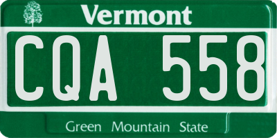 VT license plate CQA558
