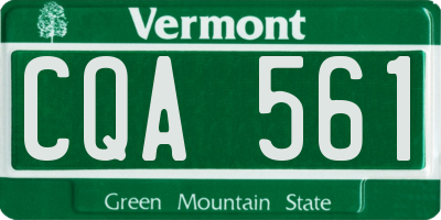 VT license plate CQA561