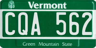 VT license plate CQA562