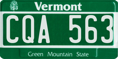 VT license plate CQA563