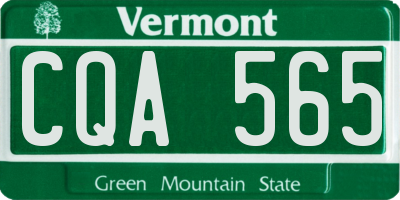 VT license plate CQA565