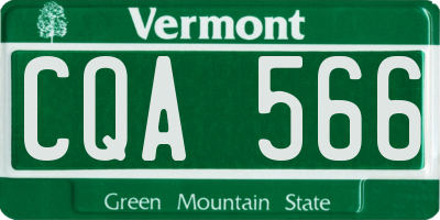 VT license plate CQA566