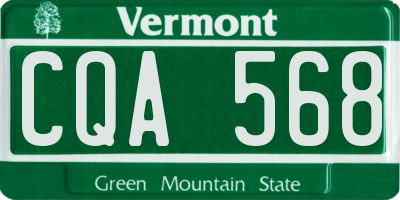 VT license plate CQA568