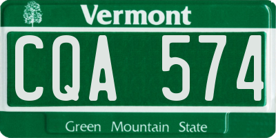 VT license plate CQA574