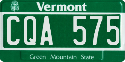 VT license plate CQA575