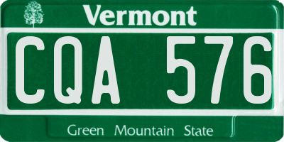 VT license plate CQA576
