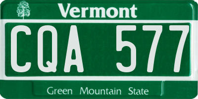 VT license plate CQA577
