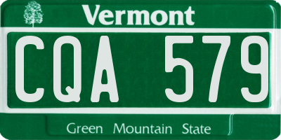 VT license plate CQA579