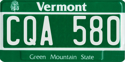 VT license plate CQA580