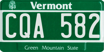 VT license plate CQA582