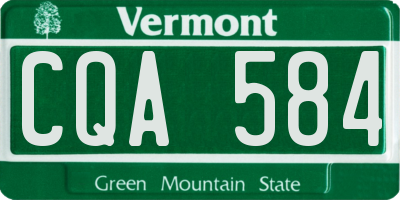 VT license plate CQA584