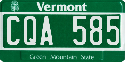 VT license plate CQA585