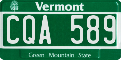 VT license plate CQA589