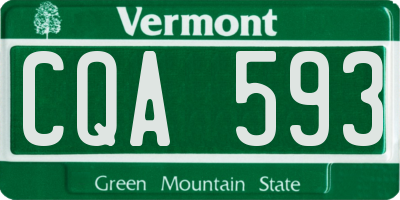 VT license plate CQA593