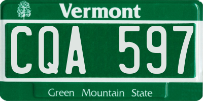VT license plate CQA597