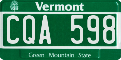 VT license plate CQA598