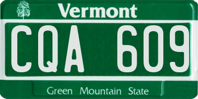 VT license plate CQA609