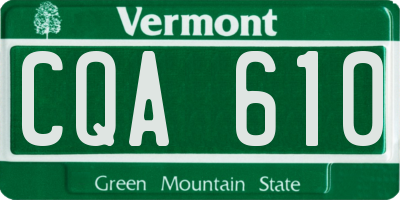 VT license plate CQA610