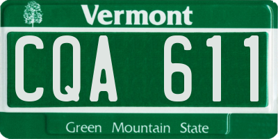 VT license plate CQA611