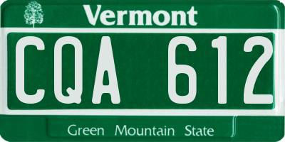 VT license plate CQA612