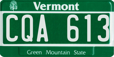 VT license plate CQA613
