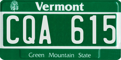 VT license plate CQA615