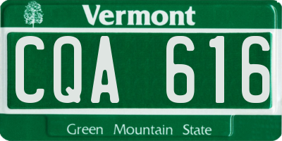 VT license plate CQA616