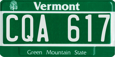 VT license plate CQA617