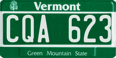 VT license plate CQA623