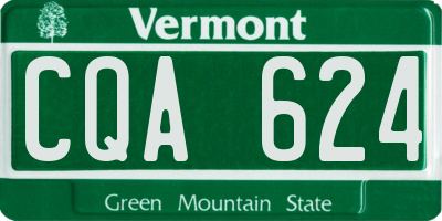 VT license plate CQA624