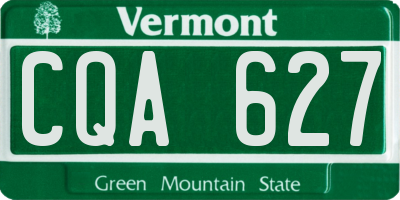 VT license plate CQA627
