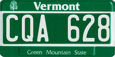 VT license plate CQA628
