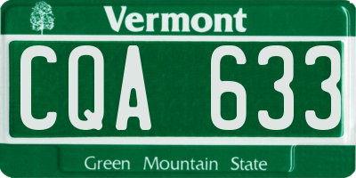 VT license plate CQA633