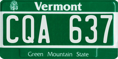 VT license plate CQA637