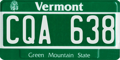 VT license plate CQA638