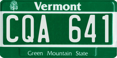 VT license plate CQA641