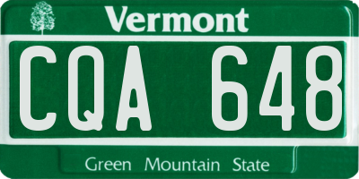 VT license plate CQA648