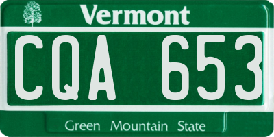 VT license plate CQA653