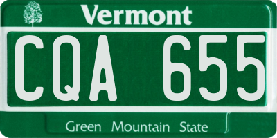 VT license plate CQA655