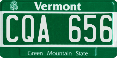 VT license plate CQA656