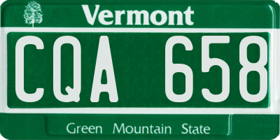 VT license plate CQA658