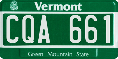 VT license plate CQA661