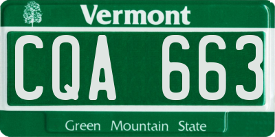VT license plate CQA663