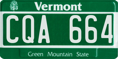 VT license plate CQA664