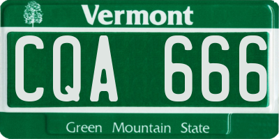 VT license plate CQA666