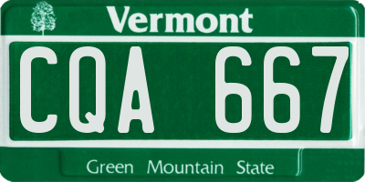 VT license plate CQA667