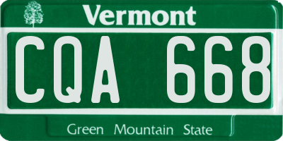 VT license plate CQA668