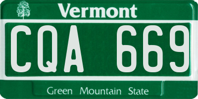 VT license plate CQA669