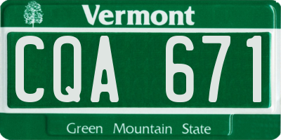 VT license plate CQA671