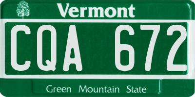VT license plate CQA672